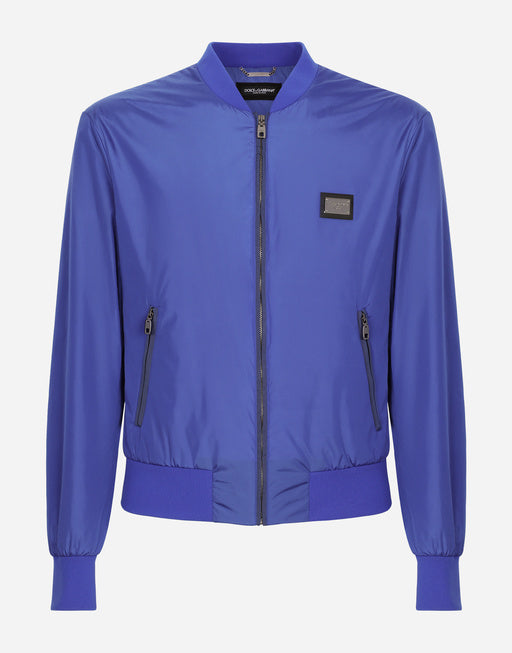 NYLON JACKET WITH LOGO PLATE