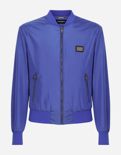 NYLON JACKET WITH LOGO PLATE