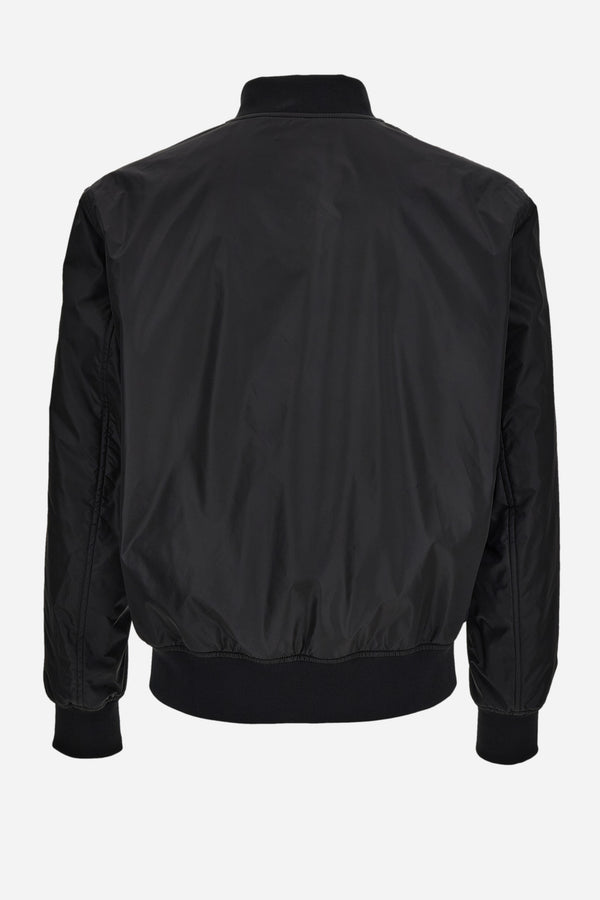 Blouson In Technical Fabric Plain-Medusa Leafy Print
