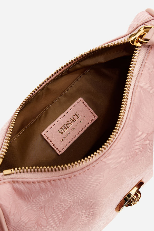 Icon Nylon Hobo Bag In Nylon Jacquard-Calf Leather