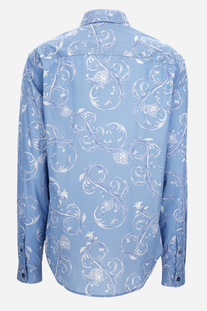 Informal Shirt In Poplin Fabric Medusa Leafy Print