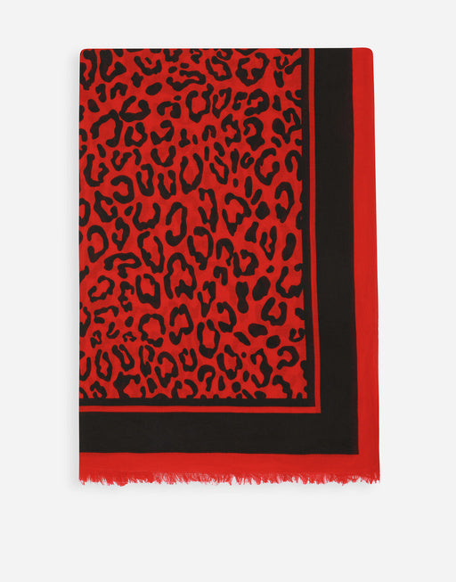 COTTON SARONG WITH LEOPARD PRINT