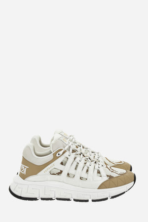 Trigreca Sneaker In Calf Leather-Jacquard Barocco Fabric