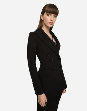 DOUBLE-BREASTED TECHNICAL JERSEY JACKET
