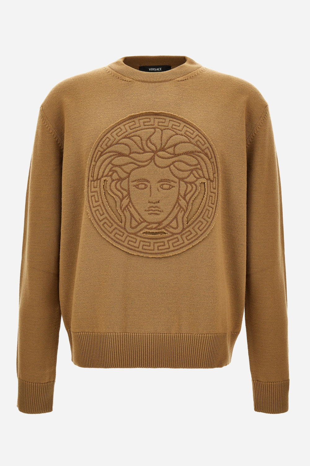 Knit Sweater In Medusa Embroidery