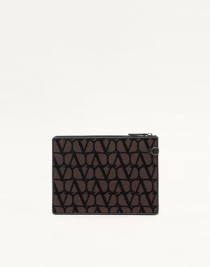 Pouch Toile Iconographe Con Dettagli In Pelle