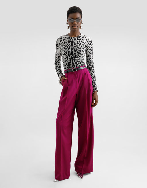 WOOL TWILL PALAZZO PANTS