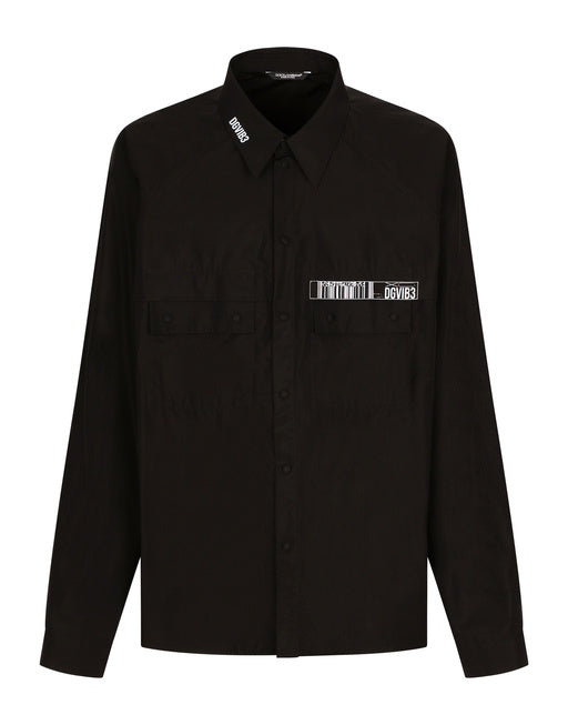 COTTON POPLIN SHIRT WITH DGVIB3 PRINT