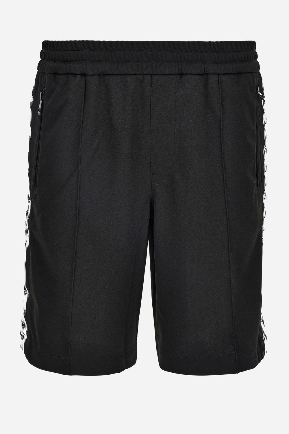 Sweatpant In Compact Techno Jersey Fabric-Chain Print Inserts