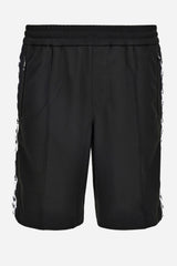 Sweatpant In Compact Techno Jersey Fabric-Chain Print Inserts