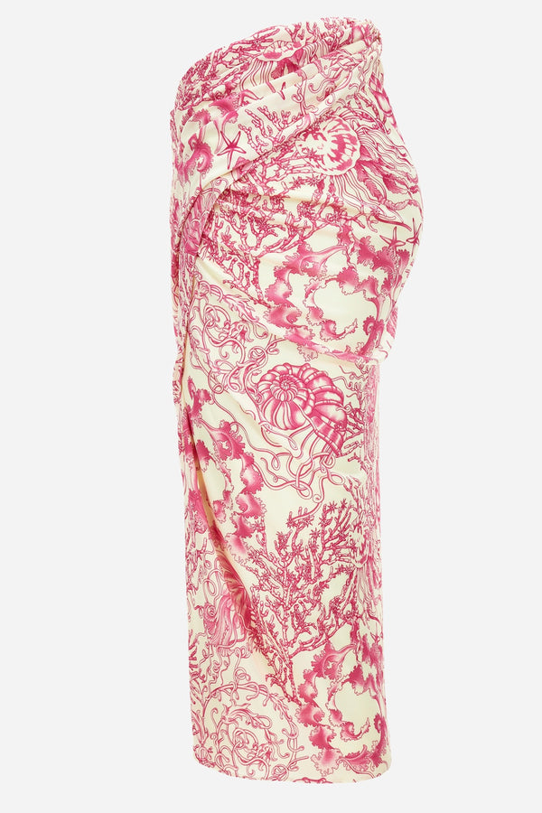 Skirt In Underwater Barocco Bicolour Allover On Responsible Viscose Liquid Jersey