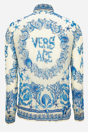 Formal Shirt In Underwater Barocco Bicolour Foulard On Techno Creponne