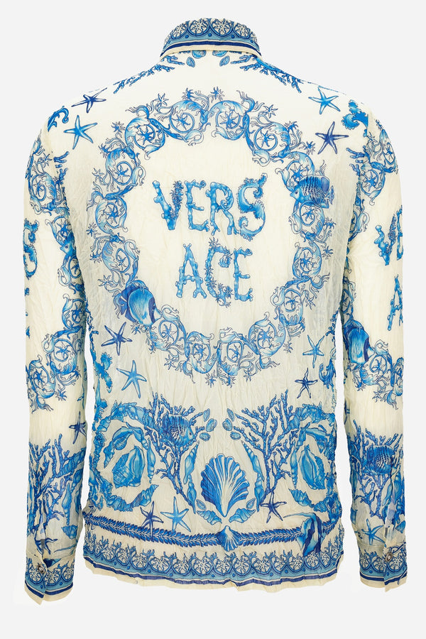 Formal Shirt In Underwater Barocco Bicolour Foulard On Techno Creponne