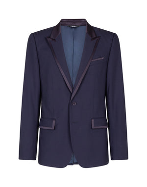 WOOL MARTINI-FIT SUIT WITH SATIN DETAILS