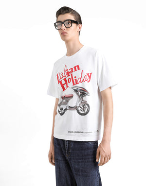 COTTON T-SHIRT WITH VESPA PRINT
