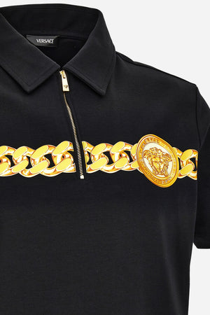 Polo In Cotton Jersey Fabric-Medusa Chain Print