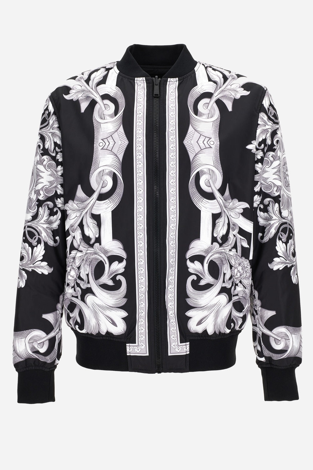 Blouson In Architectural Baroque Print Fabric + Plain Technical Fabric