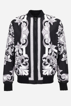 Blouson In Architectural Baroque Print Fabric + Plain Technical Fabric