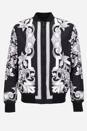 Blouson In Architectural Baroque Print Fabric + Plain Technical Fabric