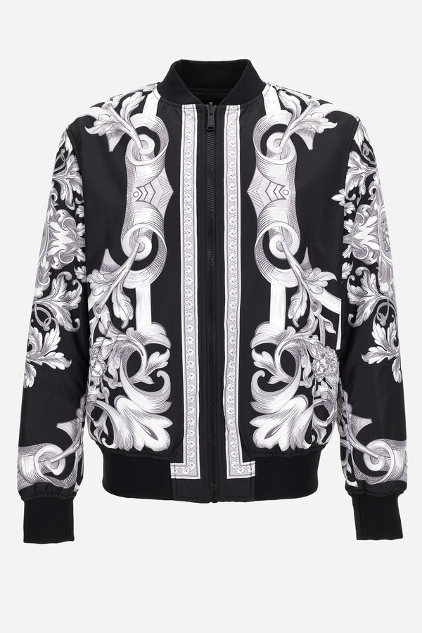 Blouson In Architectural Baroque Print Fabric + Plain Technical Fabric