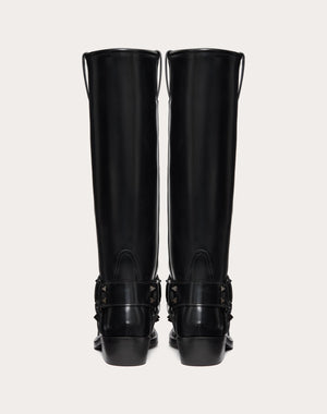 Stivale Biker Rockstud In Vitello 40Mm