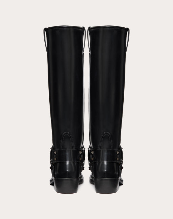 Stivale Biker Rockstud In Vitello 40Mm