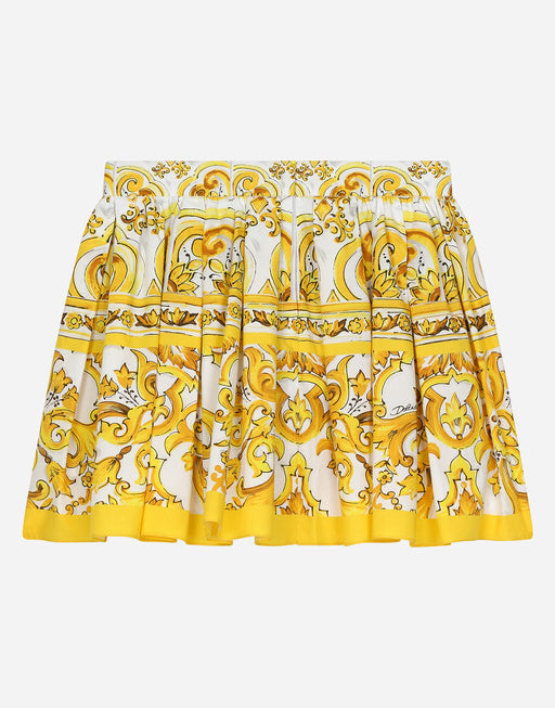 POPLIN SKIRT WITH YELLOW MAJOLICA PRINT