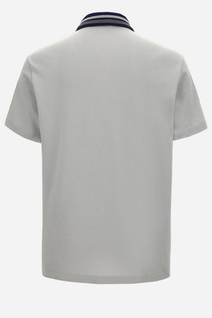 Polo In Cotton Piquet + Versace Milano Embroidery