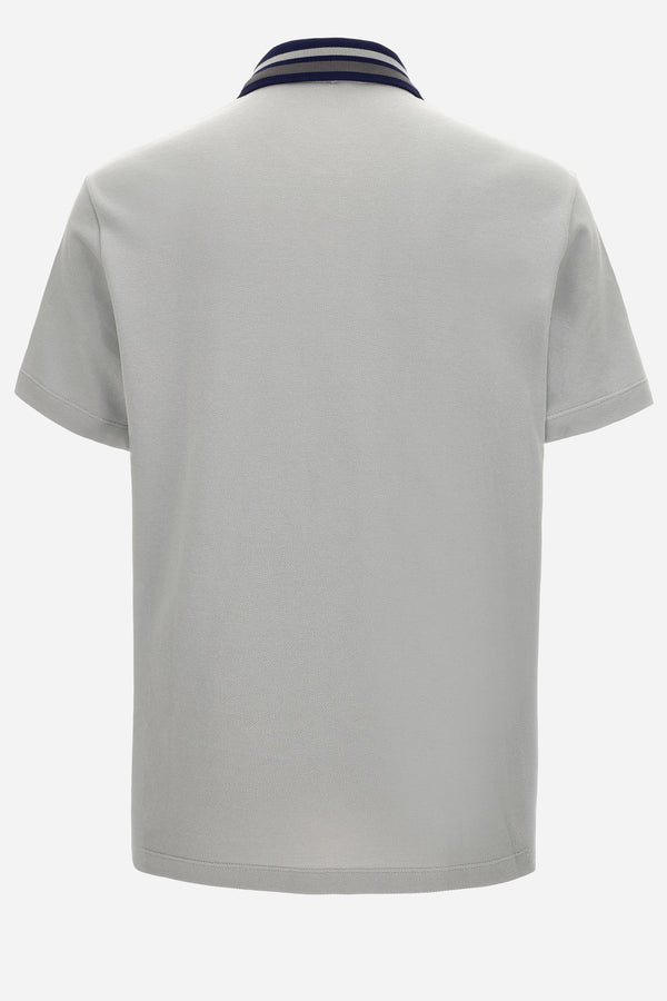 Polo In Cotton Piquet + Versace Milano Embroidery