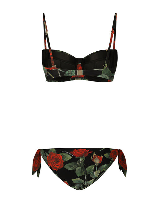 TIE BIKINI BOTTOMS WITH ROSE PRINT
