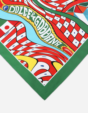 CARRETTO-PRINT SILK BANDANNA (50X50)