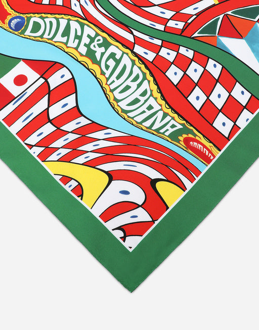CARRETTO-PRINT SILK BANDANNA (50X50)