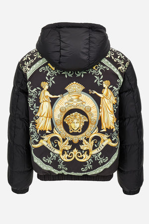 Down Jacket/Vest In Plain Technical Fabric  + Statue Crest Print