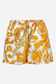 Shorts In Twill Poly Baroque Palm Allover Print