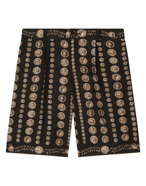COIN-PRINT SILK SHORTS