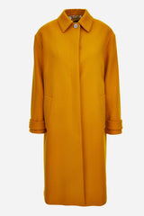 Coat In Double Light Felted Wool Whit Print Barocco 92 Foulard