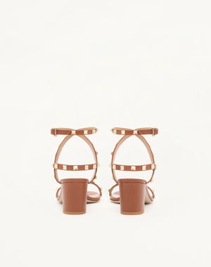SANDALO ROCKSTUD IN VITELLO STAMPA ALCE CON CINTURINI 60MM