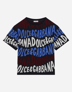 JERSEY T-SHIRT WITH DOLCE&GABBANA LOGO PRINT