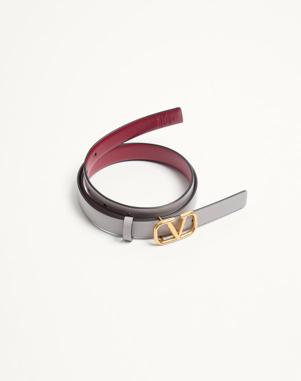 Cintura Reversibile VLogo Signature In Vitello Lucido 20 Mm