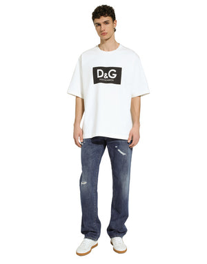 COTTON T-SHIRT WITH D&G PRINT