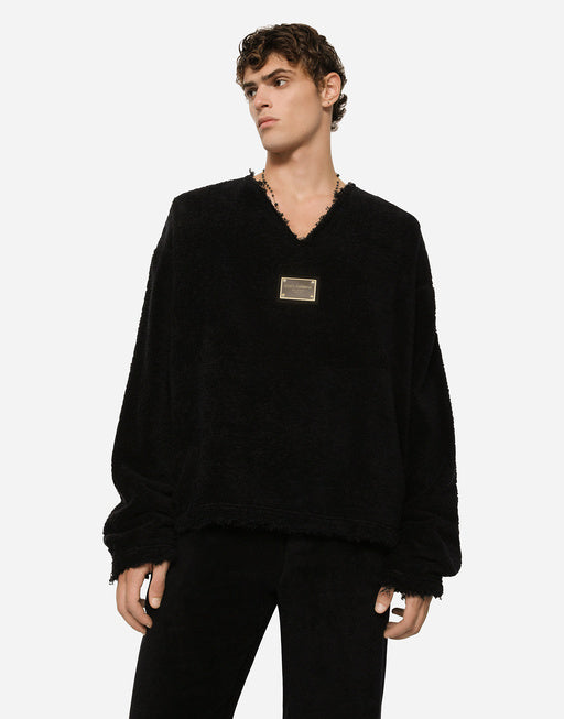 TERRYCLOTH SWEATSHIRT WITH LOGO TAG