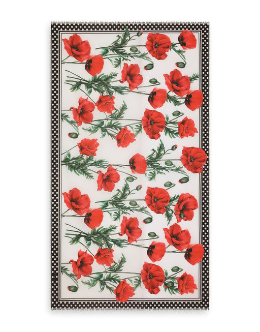BATISTE SARONG WITH POPPY PRINT (110 X 190)