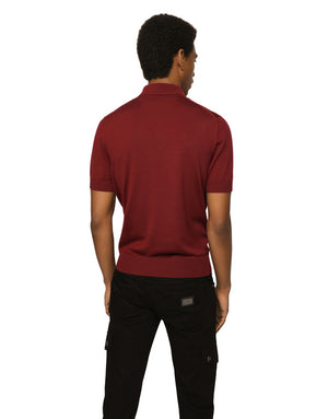 WOOL POLO-SHIRT WITH BRANDED TAG