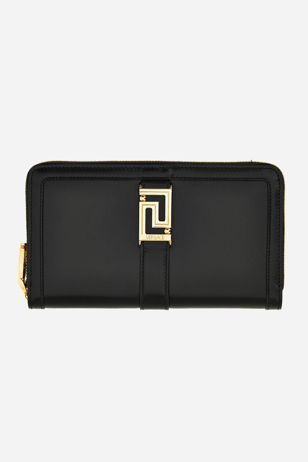 Greca Goddess Zip Around Wallet In Calf Leather