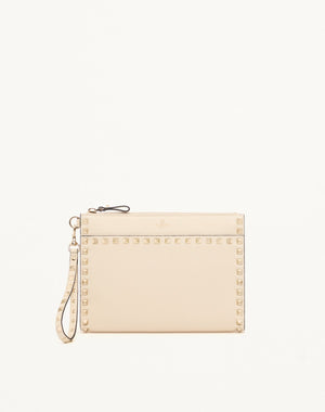 POUCH ROCKSTUD IN VITELLO GRANATO