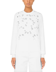 SILK SWEATER WITH OPENWORK EMBROIDERY