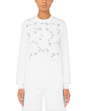 SILK SWEATER WITH OPENWORK EMBROIDERY