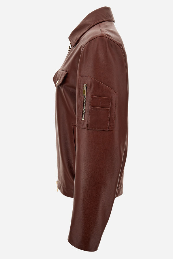 Blouson Leather In Soft Plain Leather