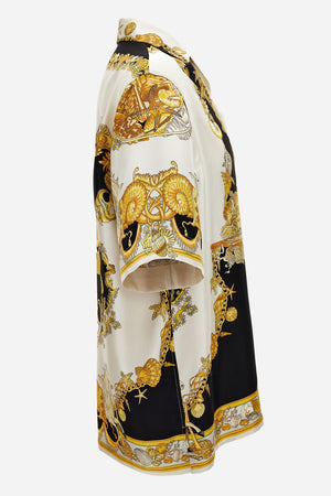 Informal Shirt In Silk Twill  Coral Theatre Print