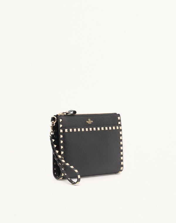 POUCH ROCKSTUD IN VITELLO GRANATO